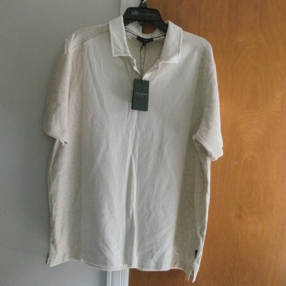 NWT Ted Baker London NATURAL Textured Knit Polo Shirt Short Sleeve size L (4)